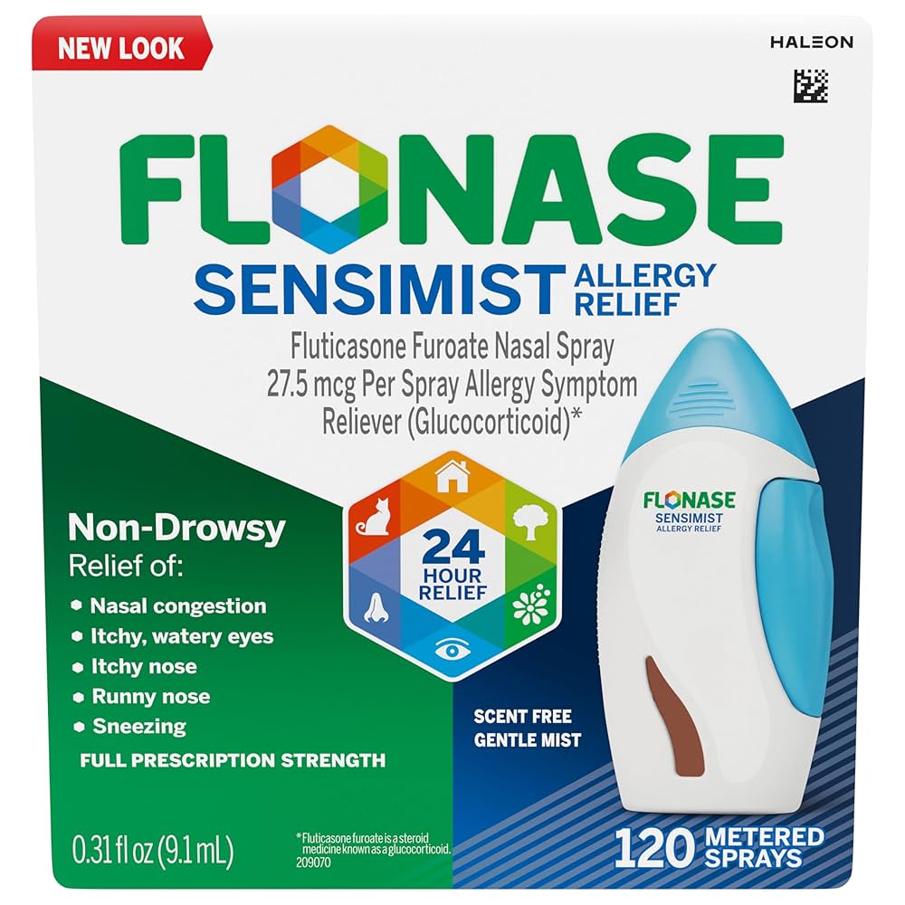 Flonase Sensimist Allergy Nasal Spray, 27.5mcg per spray, 72 metered sprays/btl, 12 btls/cs (Available for sale in US only) (Products cannot be sold on Amazon.com or any other third Party sites.) (Item is Non-Returnable)