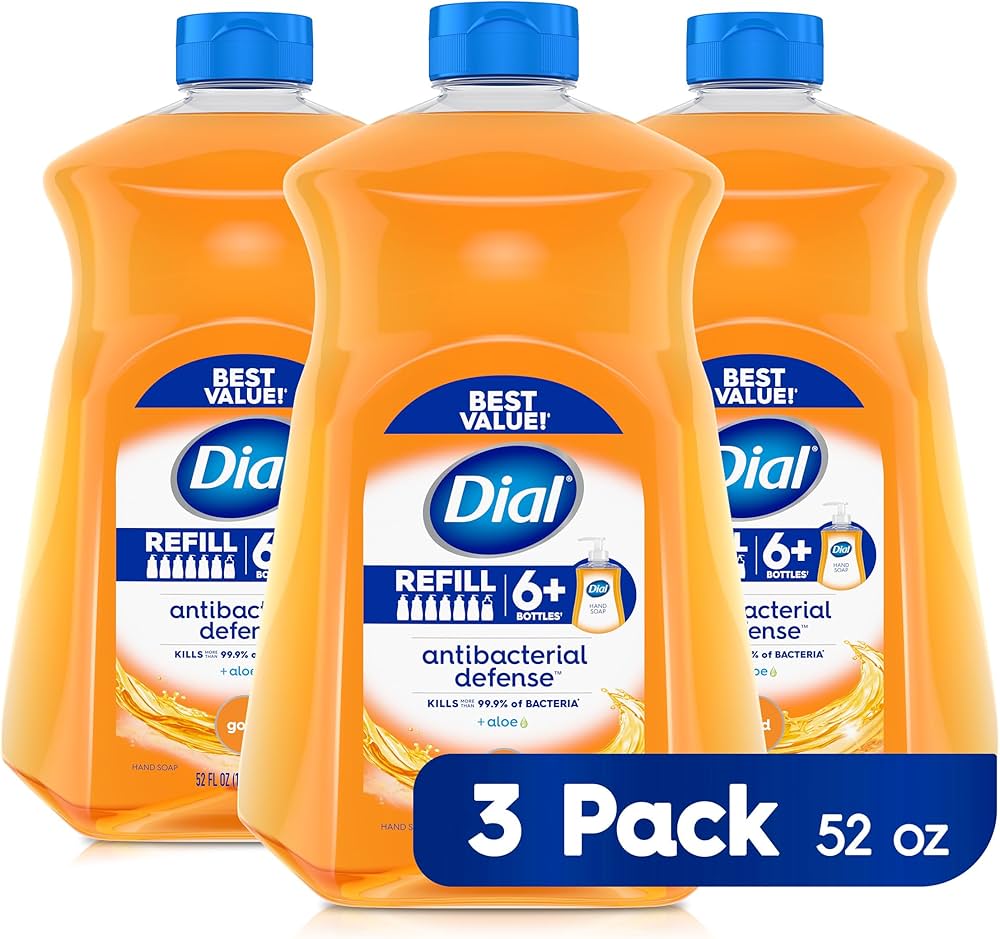 Refill, Liquid Hand Soap, Antibacterial, 52 fl oz, Gold, 3/cs