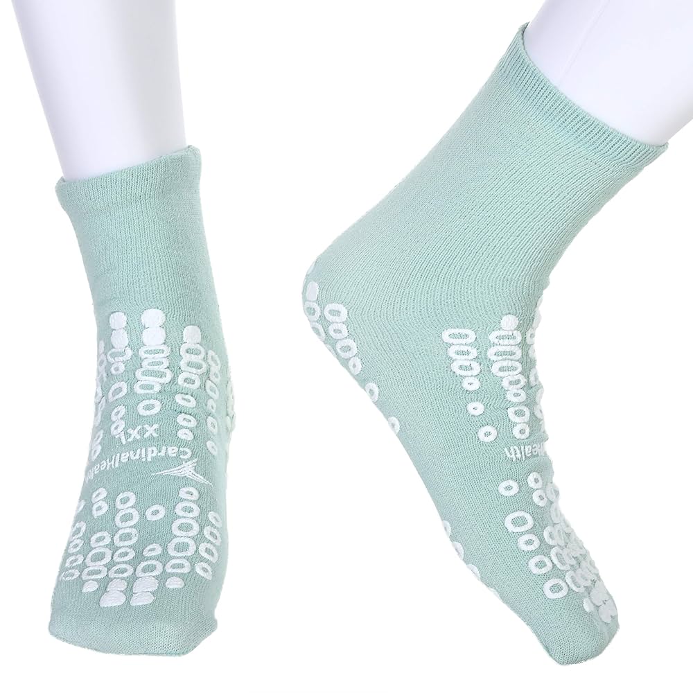 Patient Slippers, Double Tread, Terry, 2X-Large, Green, 48 pr/cs (Continental US Only)
