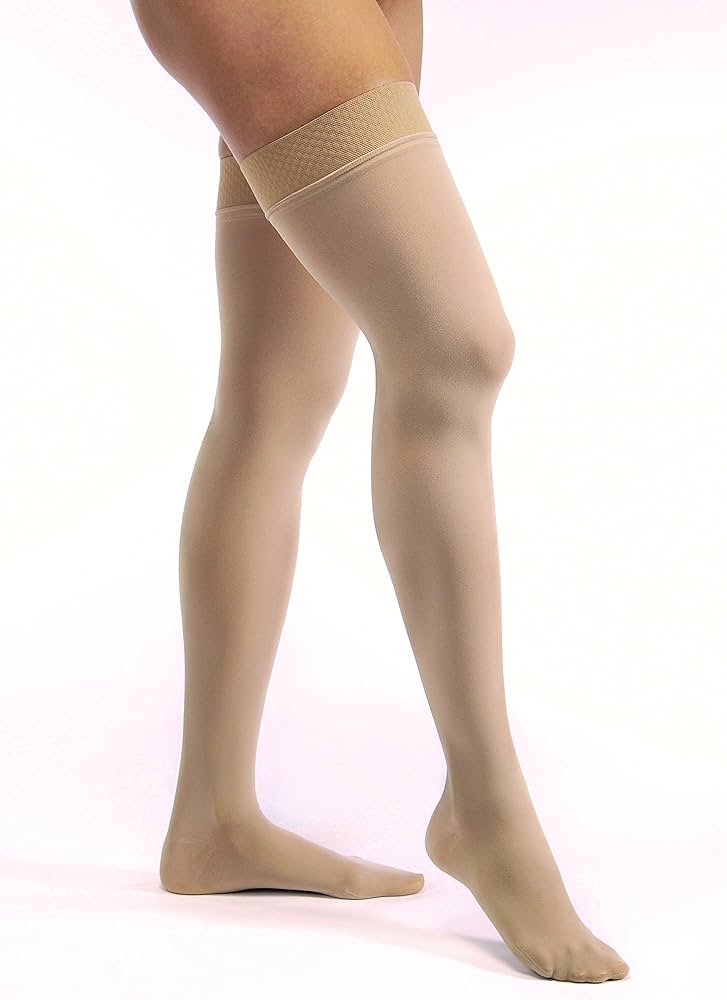 Compression Hose, Thigh High, 20-30 mmHG, Closed Toe, Honey, X-Large (Continental US Only)