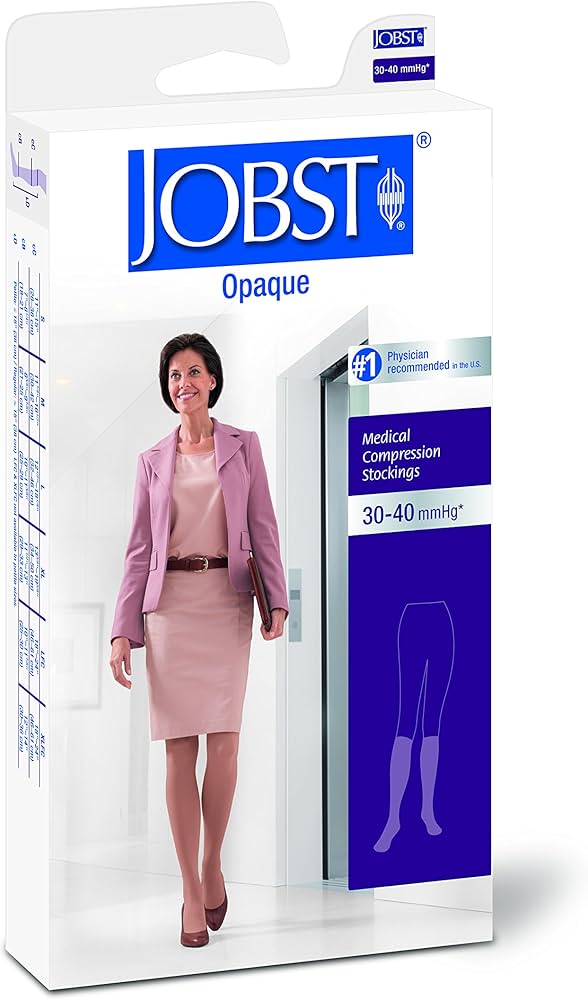 Compression Hose, Knee High, 30-40 mmHG, Open Toe, Classic Black, Small (Continental US Only)