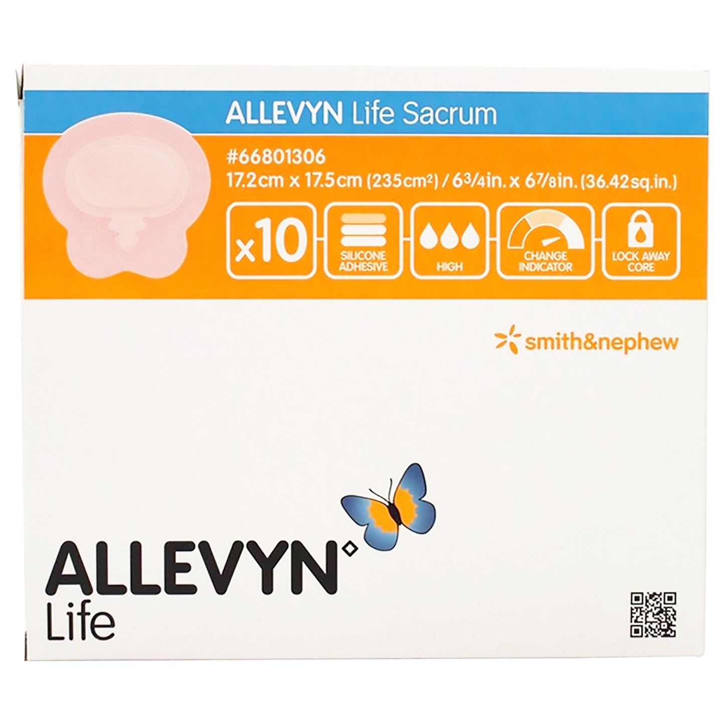 Sacrum Dressing, Small, 17.2cm x 17.5cm, 10/bx, 6 bx/cs (40 cs/plt) (US Only)