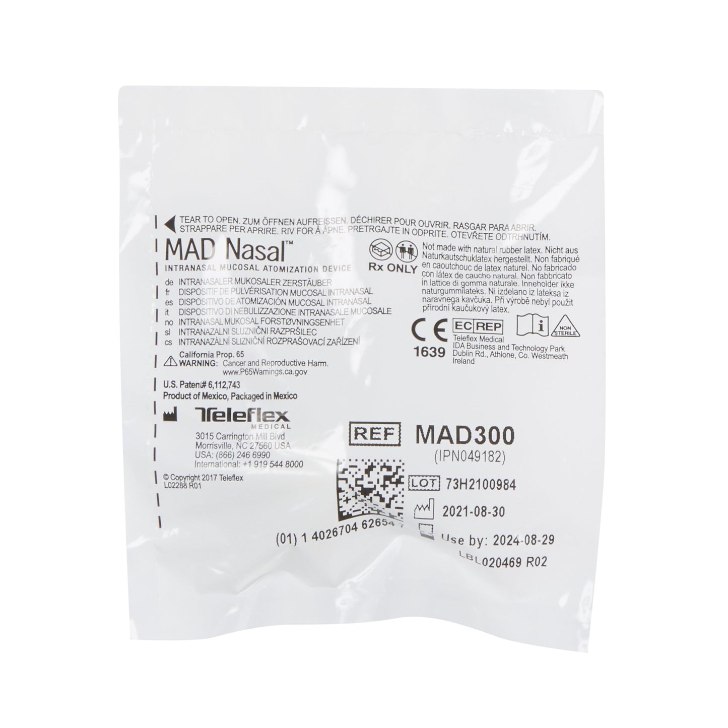 Intranasal Atomizer, w/out Syringe, For Use with Pre-Loaded Syringes, 25/bx (Continental US Only)