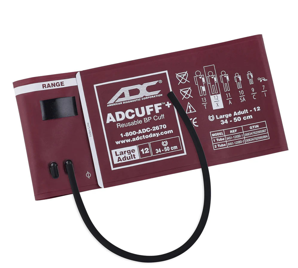ADCUFF+, 1-Piece Cuff, 1 Tube Large Adult, Burgundy, Latex-Free (LF)