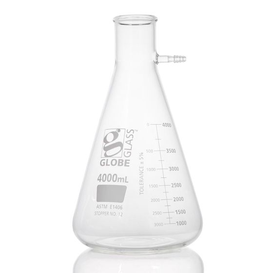 Flask, Filter, Globe Glass, 4000mL, Dual Graduations, ASTM E1406, 1/bx (EA=BX)