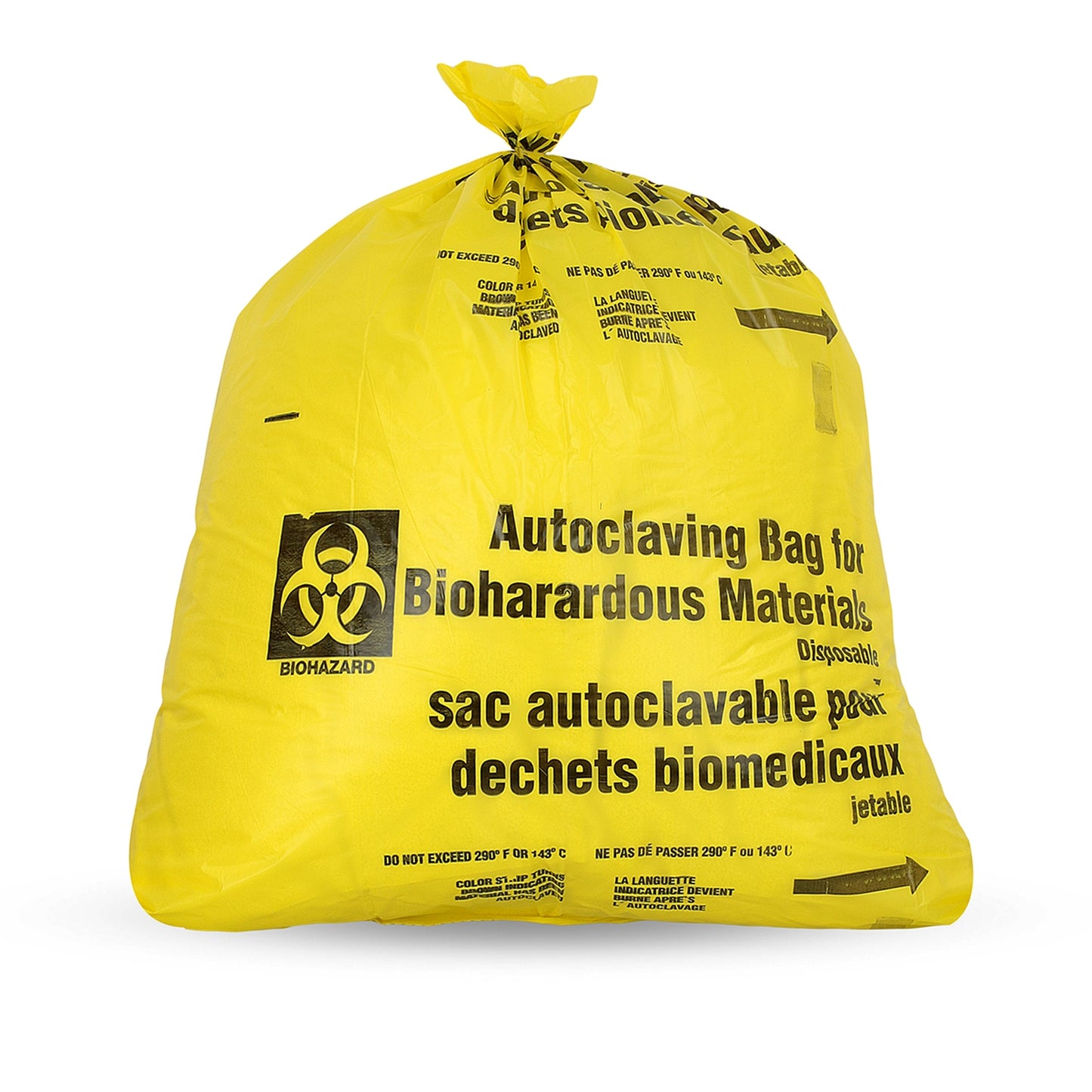 Biohazard Waste Bag, Polypropylene with Indicator, Flat Seal, Coreless Roll, 38 x 48, 2.20 mil, 44 Gallon, 10/rl, 10 rl/cs (May not be used in CA, FL, PA or interstate - between state-transport)