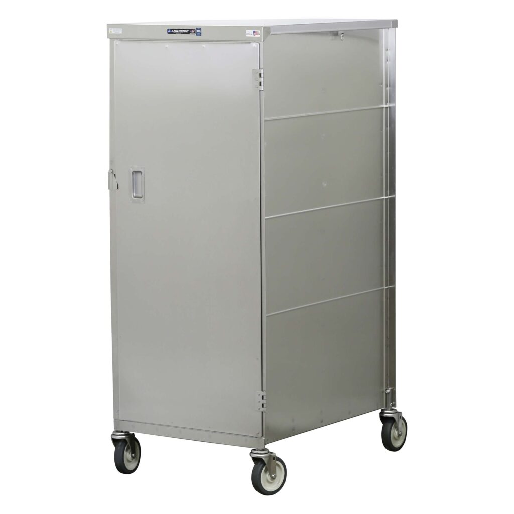 Compact Tray Cart, 16 Tray Capacity, 1 Door, 23_"W x 33_"D x 58_"H, 131 lb Capacity