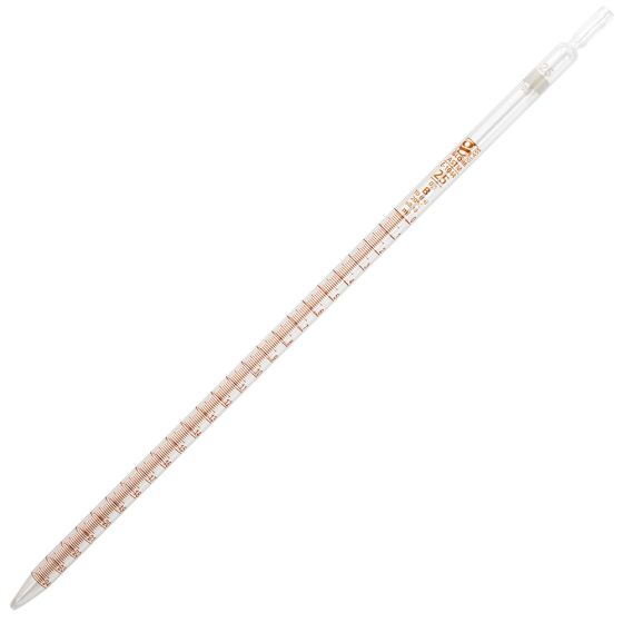 Pipette, Serological, Globe Glass, Reusable, 25mL, To Deliver (TD), 0.1 Graduations, White Band, ASTM E1044, 6/bx