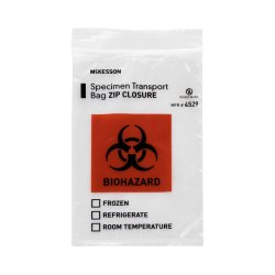 Reclosable Specimen Transport Bag, 2 Wall Zips, Printed "BIOHAZARD", 12" x 15", Pink Tint-Printed "CYTOLOGY), 1000/cs (DROP SHIP ONLY)