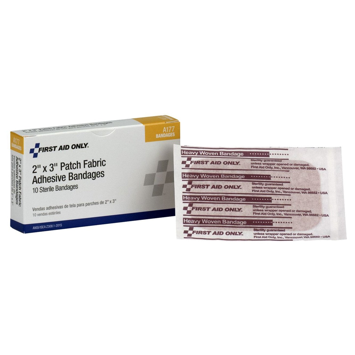 Heavy Woven Fabric Bandages, 2"x3", 10/bx (DROP SHIP ONLY - $150 Minimum Order)