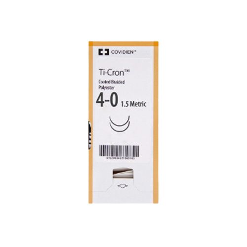 Suture, Taper Point, Size 2-0, White & Blue, 8x36", Needle CV-305, _ Circle, Firm PTFE Pledget 3mm x 3mm x 1.5mm, 6/bx (Continental US Only)