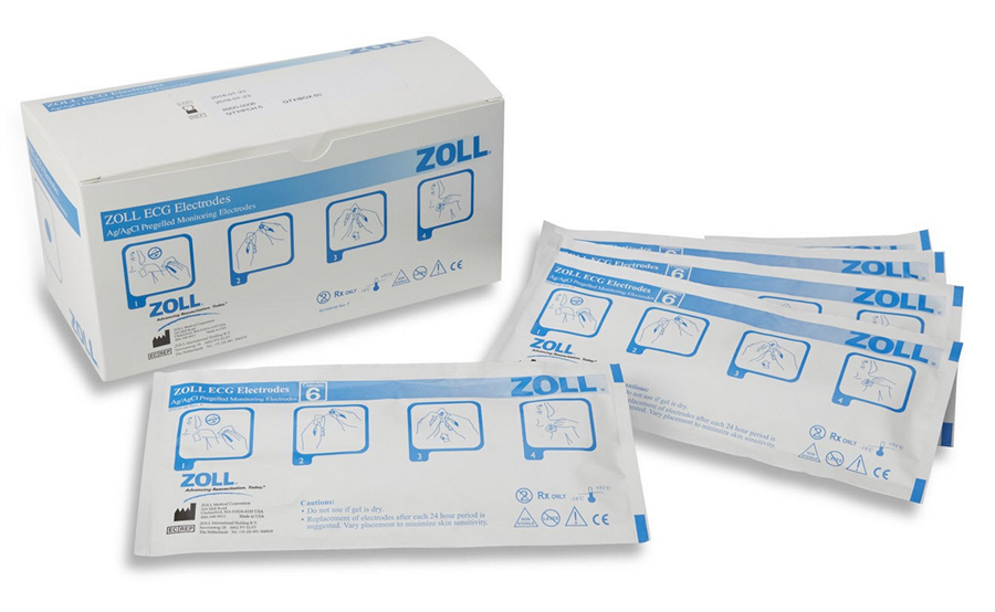 Electrodes, ECG, 6/pouch, 100 pch/cs