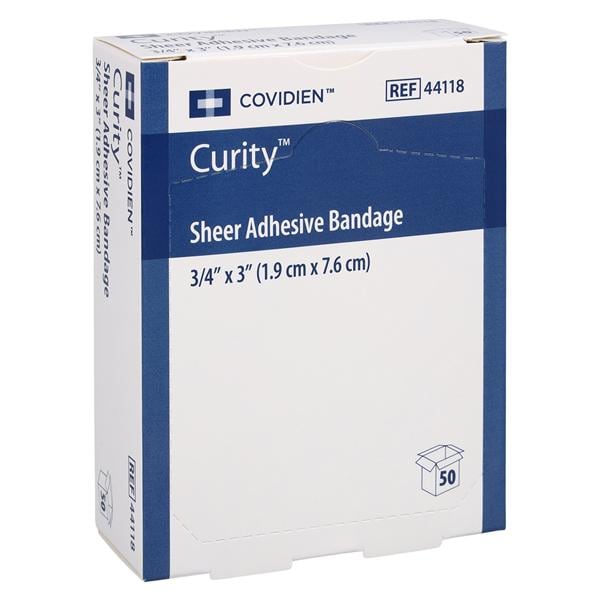 Adhesive Bandage, _" x 3", Sheer, 50/bx, 72 bx/cs (45 cs/plt) (30-Day Dating; Non-Returnable) (Continental US Only)