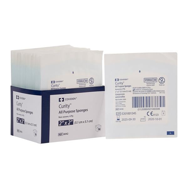 Versalon All Purpose Sponge, Peel Back Pkg, 2" x 2", Sterile 2s, 2/pk, 25pk/tray, 60 tray/cs (Continental US Only)