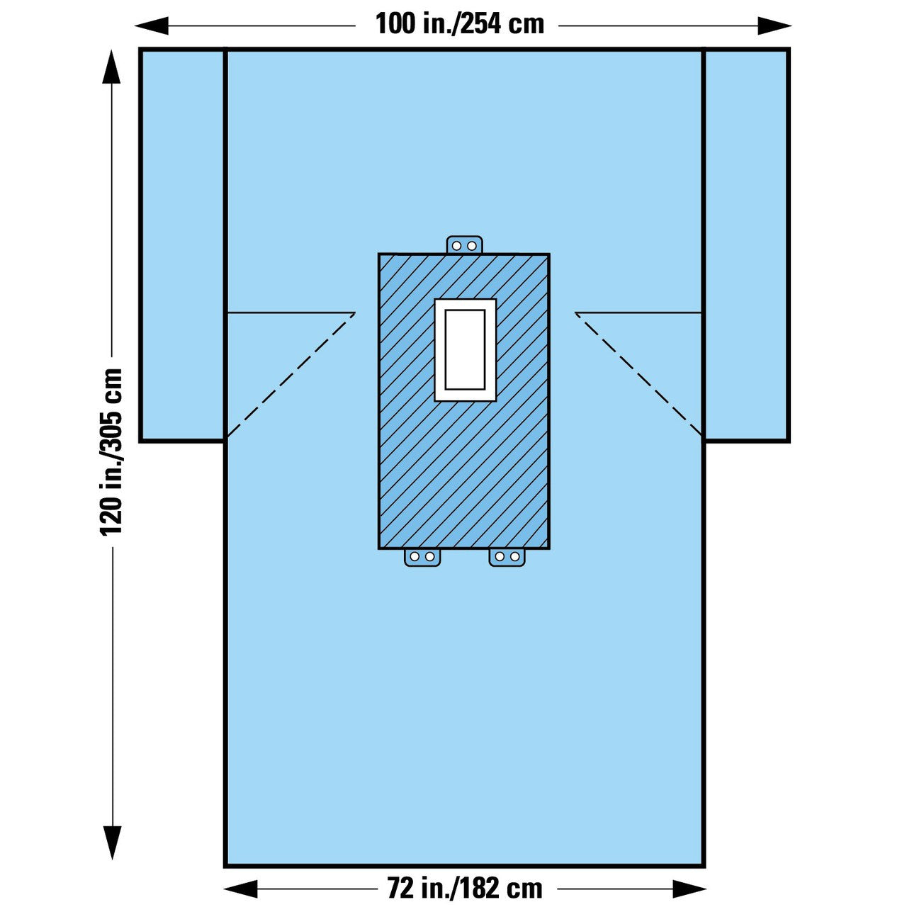 Laparotomy Drape with Incise, Sterile, 100" x 72" x 124", 15/cs (US Only)