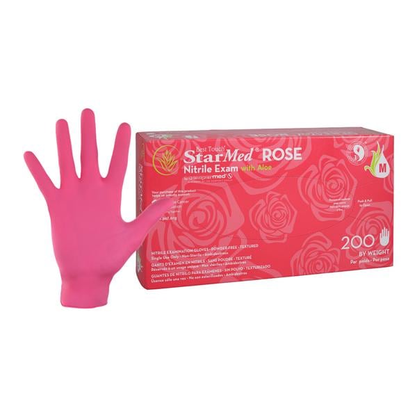 Exam Glove, Nitrile, PF, Fingertip Textured, Medium, 200/bx, 10 bx/cs (60 cs/plt)