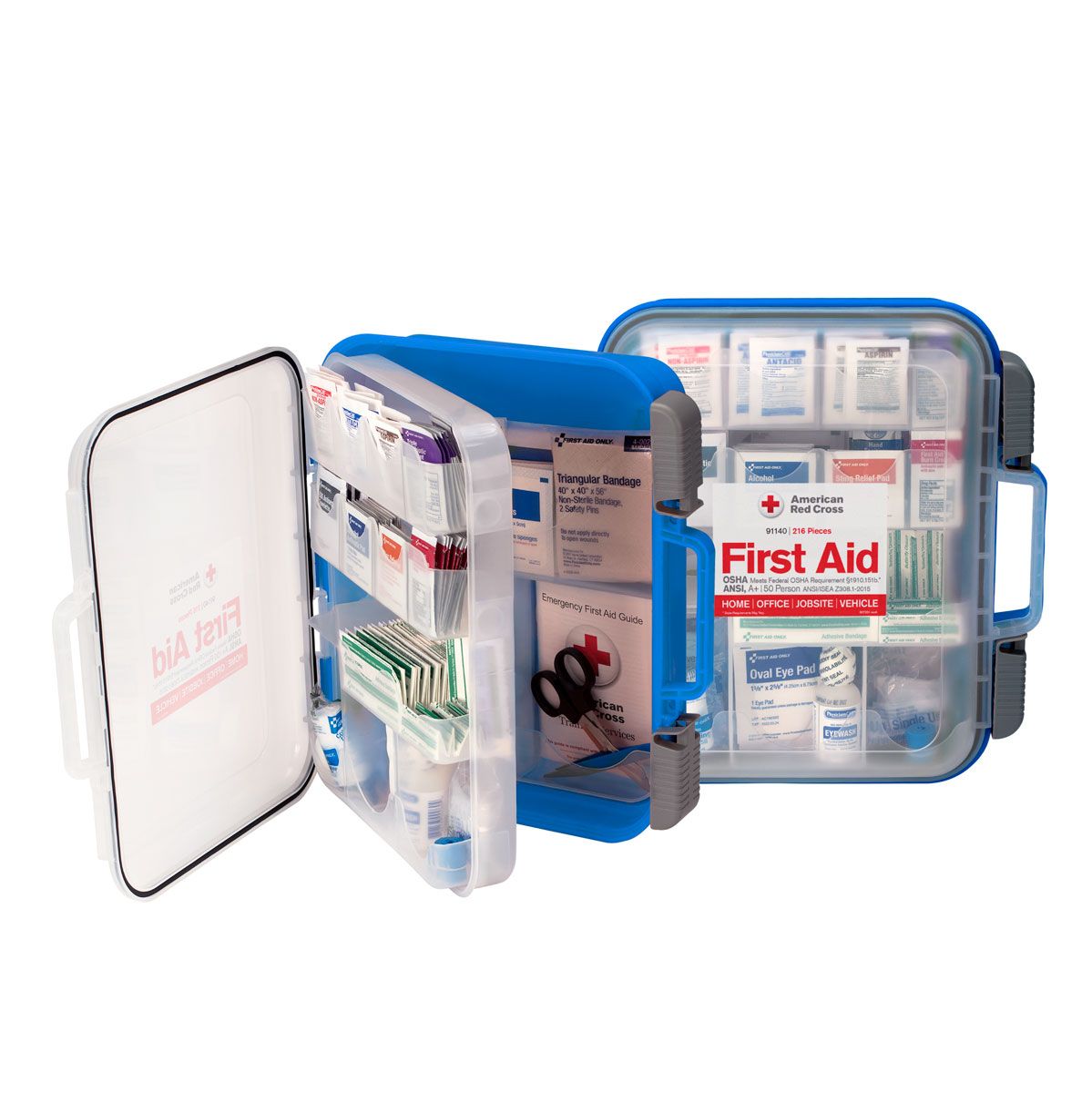 50-Person Plastic First Aid Kit, Clear Front, ANSI A+ (DROP SHIP ONLY - $150 Minimum Order)