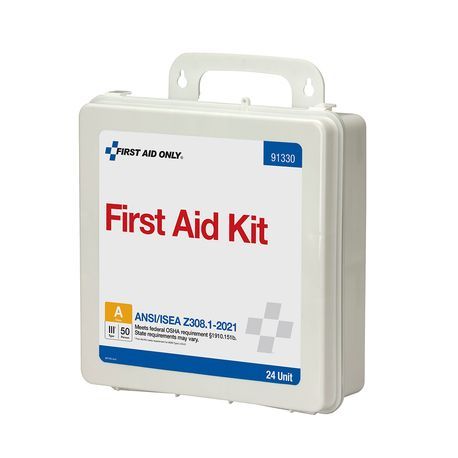 First Aid Kit, 50 Person ANSI 2021 Class A, 24 Unit Plastic First Aid Kit (DROP SHIP ONLY - $150 Minimum Order)