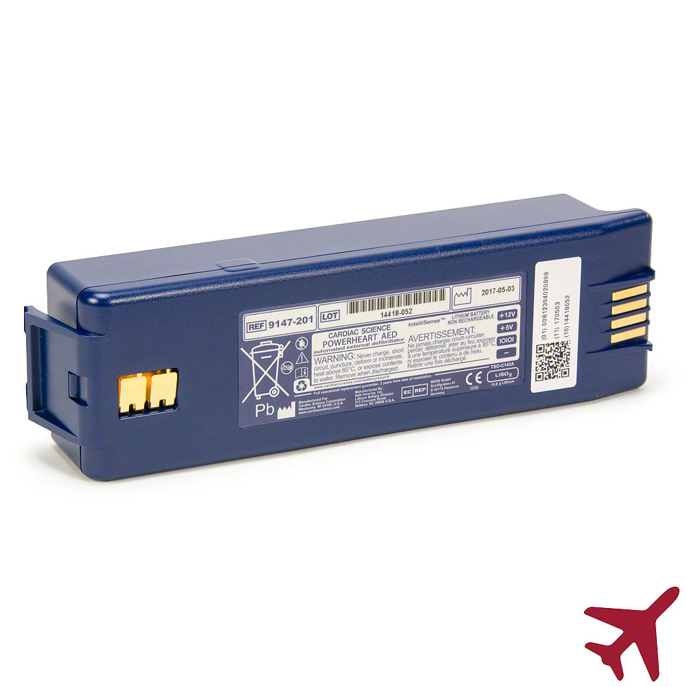 Powerheart G3 AED Intellisense Lithium Battery (6 Cell) TSOC142A Certified (All Powerheart G3 Models. Excluding G3 Pro), Blue, 2 Year Full Replacement Guarantee (Item is considered HAZMAT and cannot ship via Air or to AK, GU, HI, MP, PR, VI)