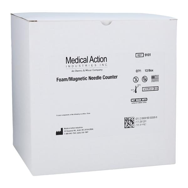 Foam Block Needle Counter, Magnet, Sterile, 12/bx, 8bx/cs