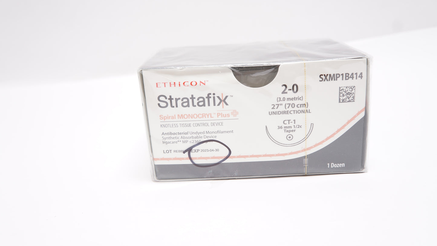 2-0 20cm STRATAFIX Spiral MONOCRYL Plus Undyed SH,12/bx (Continental US Only)