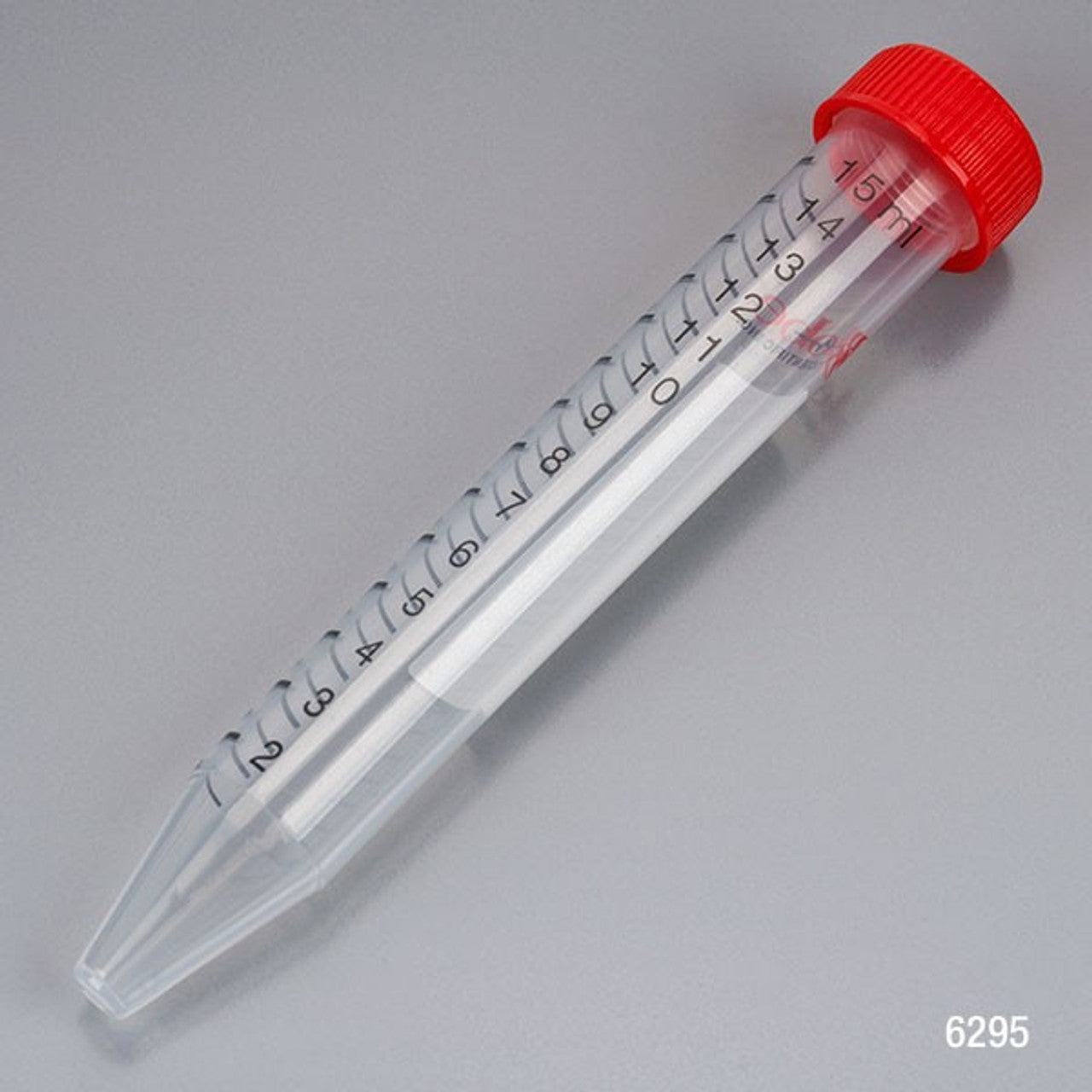 Diamond MAX Centrifuge Tube, 15mL, Attached Red Flat Top Screw Cap, PP, Printed Graduations, STERILE, Certified, 25/Re-Sealable Bag, 20bg/cs