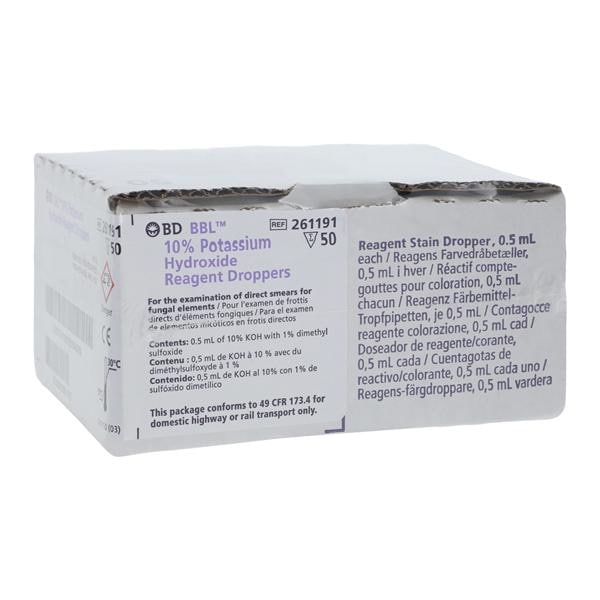 BBL Potassium Hydroxide Reagent Dropper, 50/pk (Non-Returnable) (Continental US Only) (Drop Ship Requires Pre-Approval)
