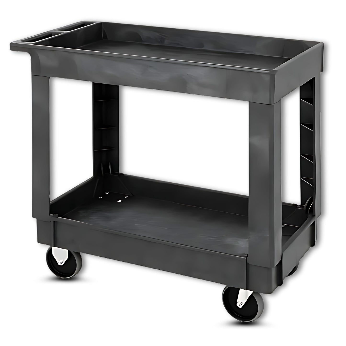 Cart, 40"L x 26"W x 32.5"H, 2 Shelves, Gray (DROP SHIP ONLY)