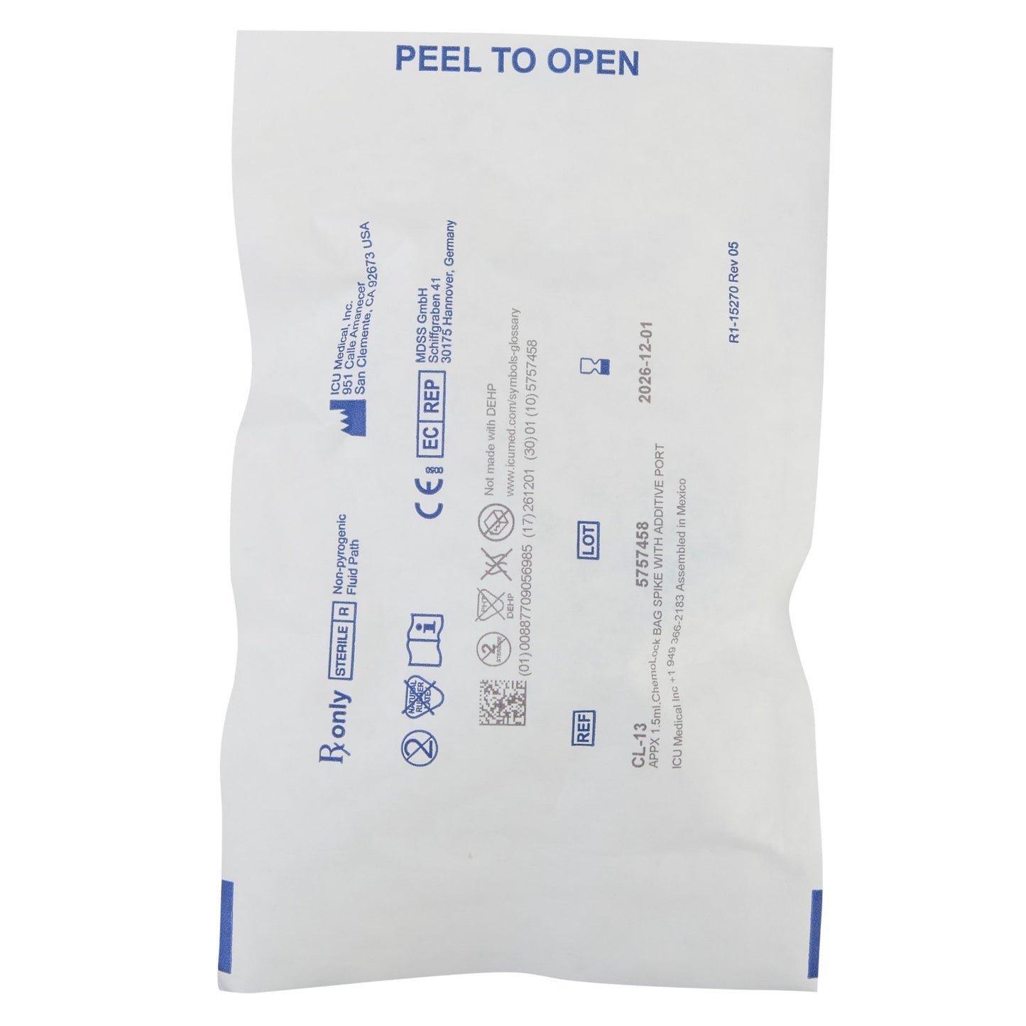 ChemoLock Bag Spike with Additive Port, 50/cs (US Only)