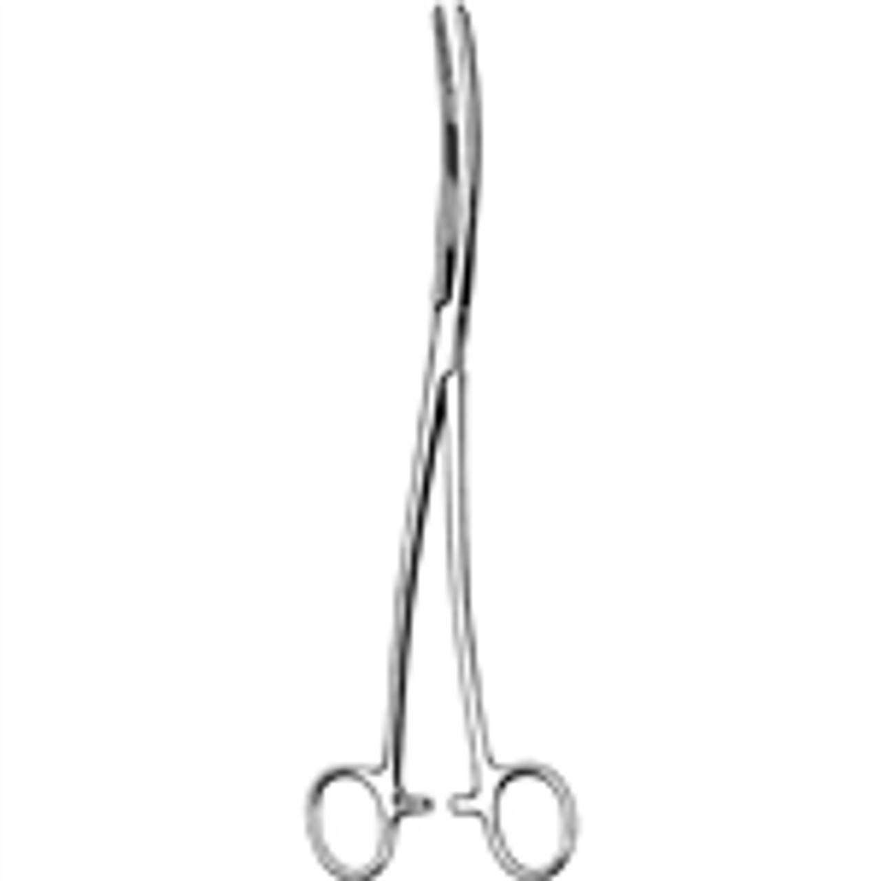 Merit Bozeman Uterine Dressing Forceps, 10 1/4", Blunt, Double 'S'Curved, Horizontally Serrated, Finger Rings with Ratchet, Stainless Steel, Reusable, Non-Sterile (DROP SHIP ONLY)
