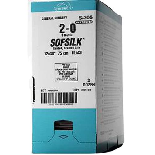 Suture, Premium Spatula, Size 6-0, Black, 18", Needle SS-24, _ Circle, 1 dz/bx (Continental US Only)