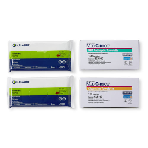 MediChoice Towelette Cleansing Sterile 5" x 8", 100/dsp, 10 dsp/cs