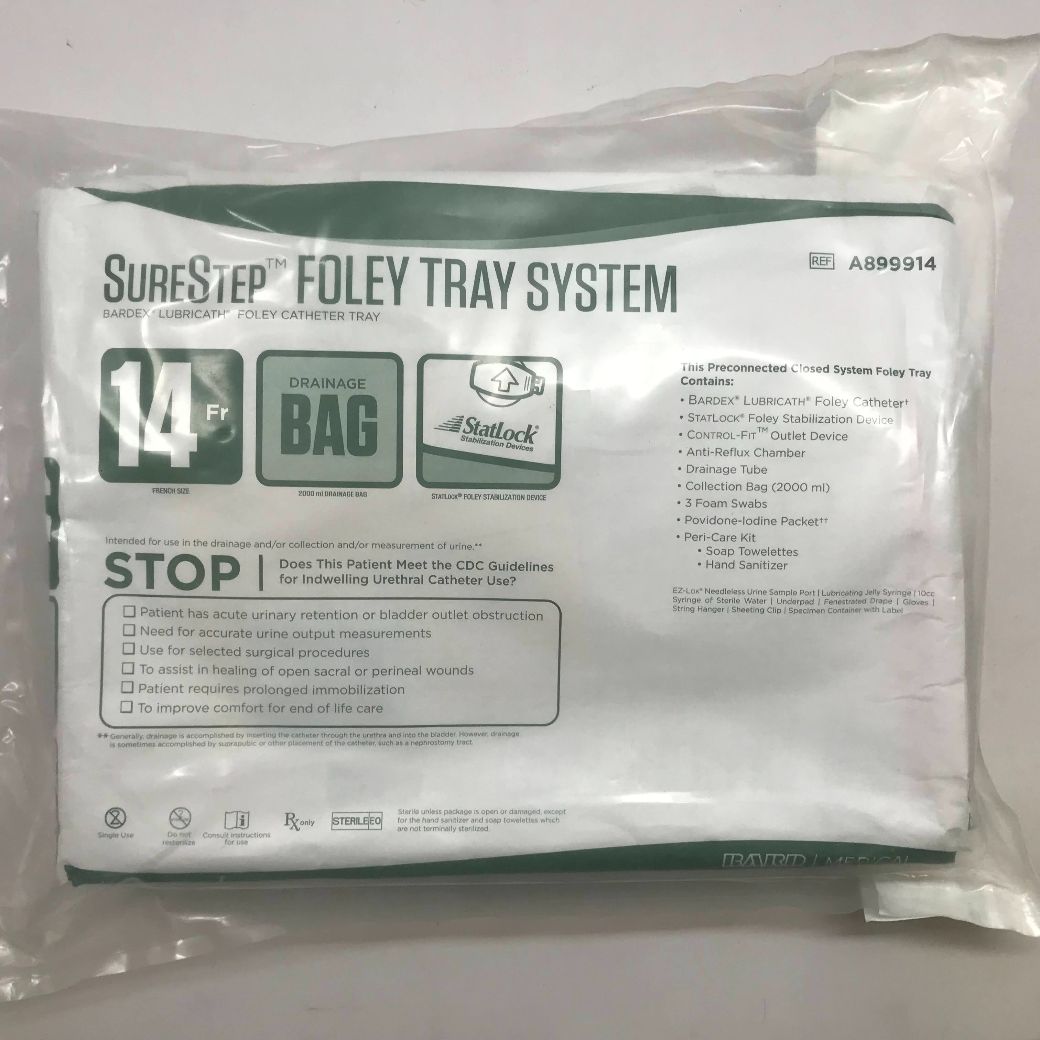 SureStep Tray, Lubricath, Drainage Bag, Statlock Stabilization Device, 14FR, 10/cs (US Only)