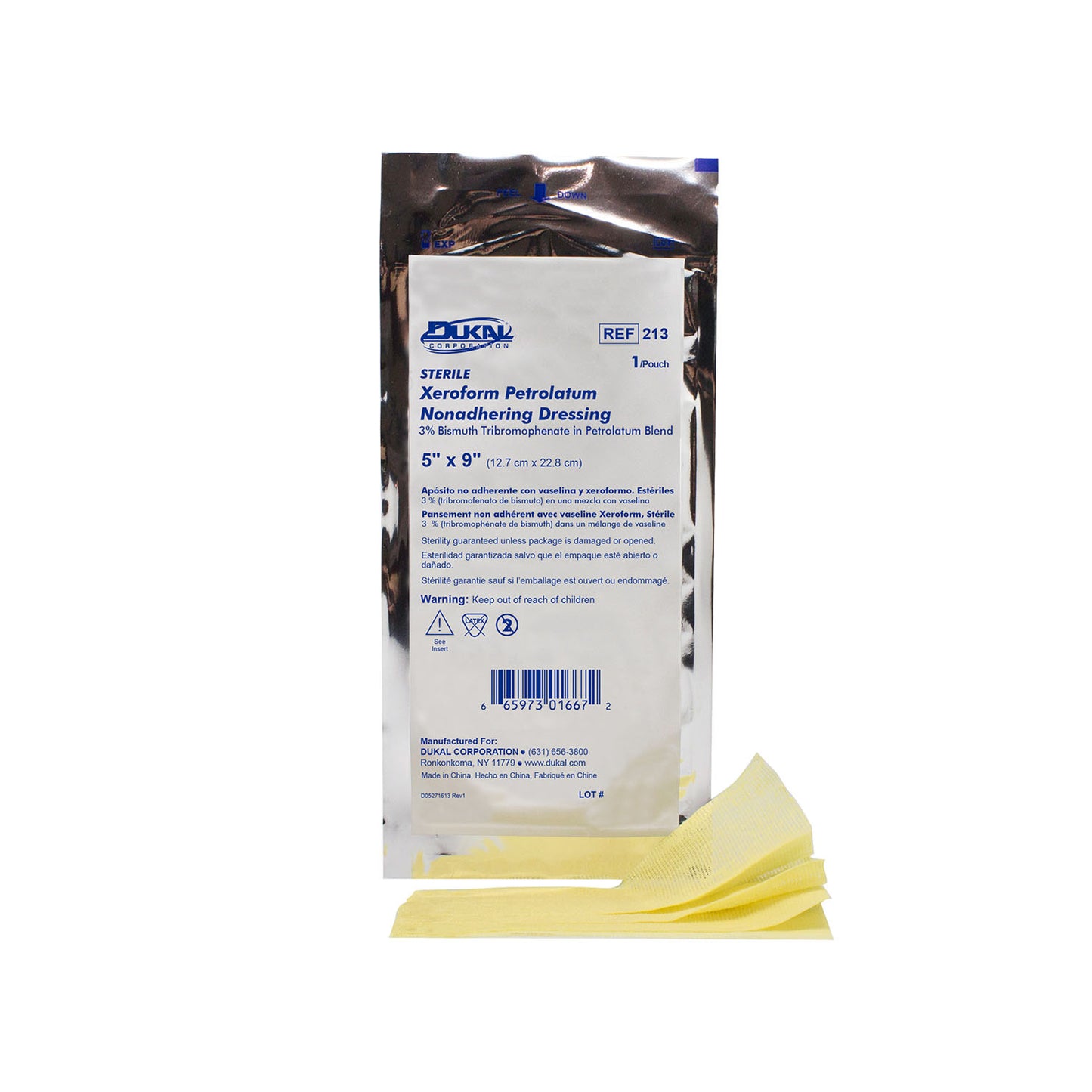 Xeroform Gauze Dressing, 5" x 9", Sterile, 1/pk, 50 pk/bx