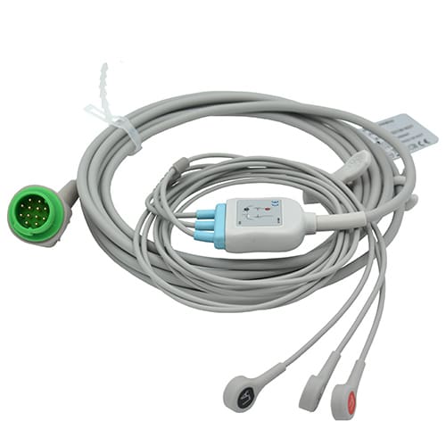 ECG Cable, 3 Lead, 8pin, HP, Snap, One Piece (Not Available For Sale into Canada) (REFURBISHED) (Products cannot be sold on Amazon.com or any other 3rd party site)