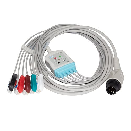 ECG Cable, 5 Lead, 6pin, Grabber, One Piece (Not Available For Sale into Canada) (REFURBISHED) (Products cannot be sold on Amazon.com or any other 3rd party site)