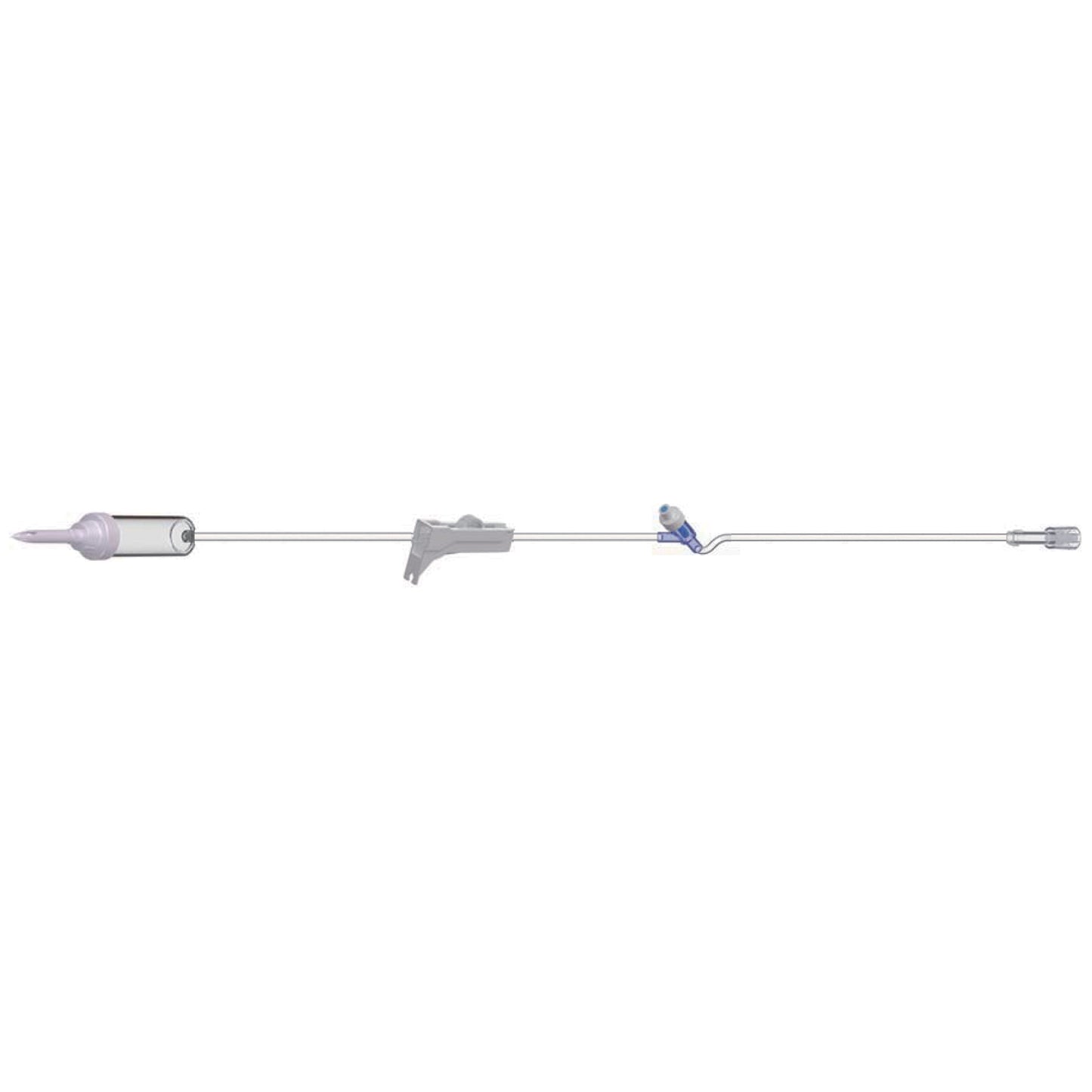 IV Admin Set, 10 Drops Per mL, 83" Length, 17 mL Priming Volume, Non-Vented, Roller Clamp, 1 AMSafe Needle-Free Y Site, Rotating Male Luer Lock, PE Poly Pouch, 50/cs
