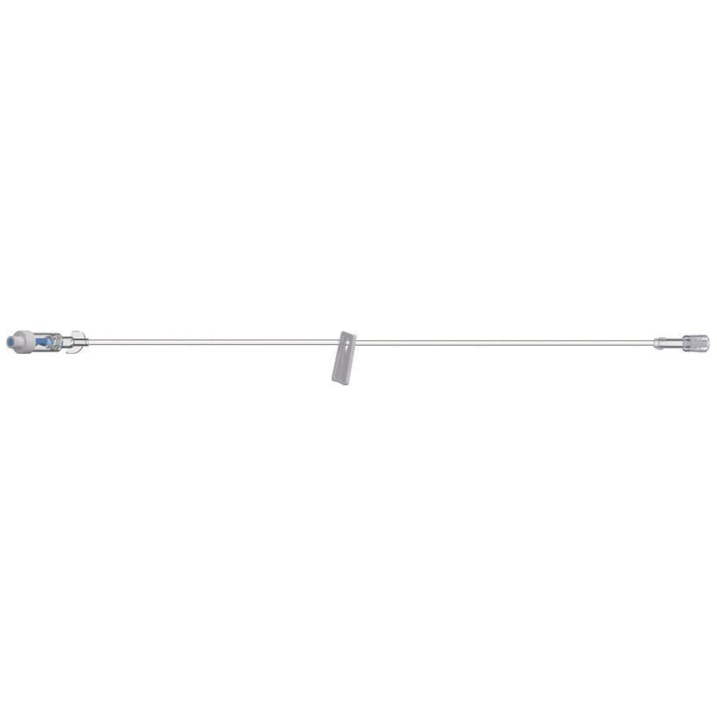 Standard Bore IV Extension Set, 7" Length, 1.2 mL Priming Volume, 1 AMSafe Needle-Free Connector, 1 Slide Clamp, Rotating Male Luer Lock, Tyvek Poly Pouch, 50/cs