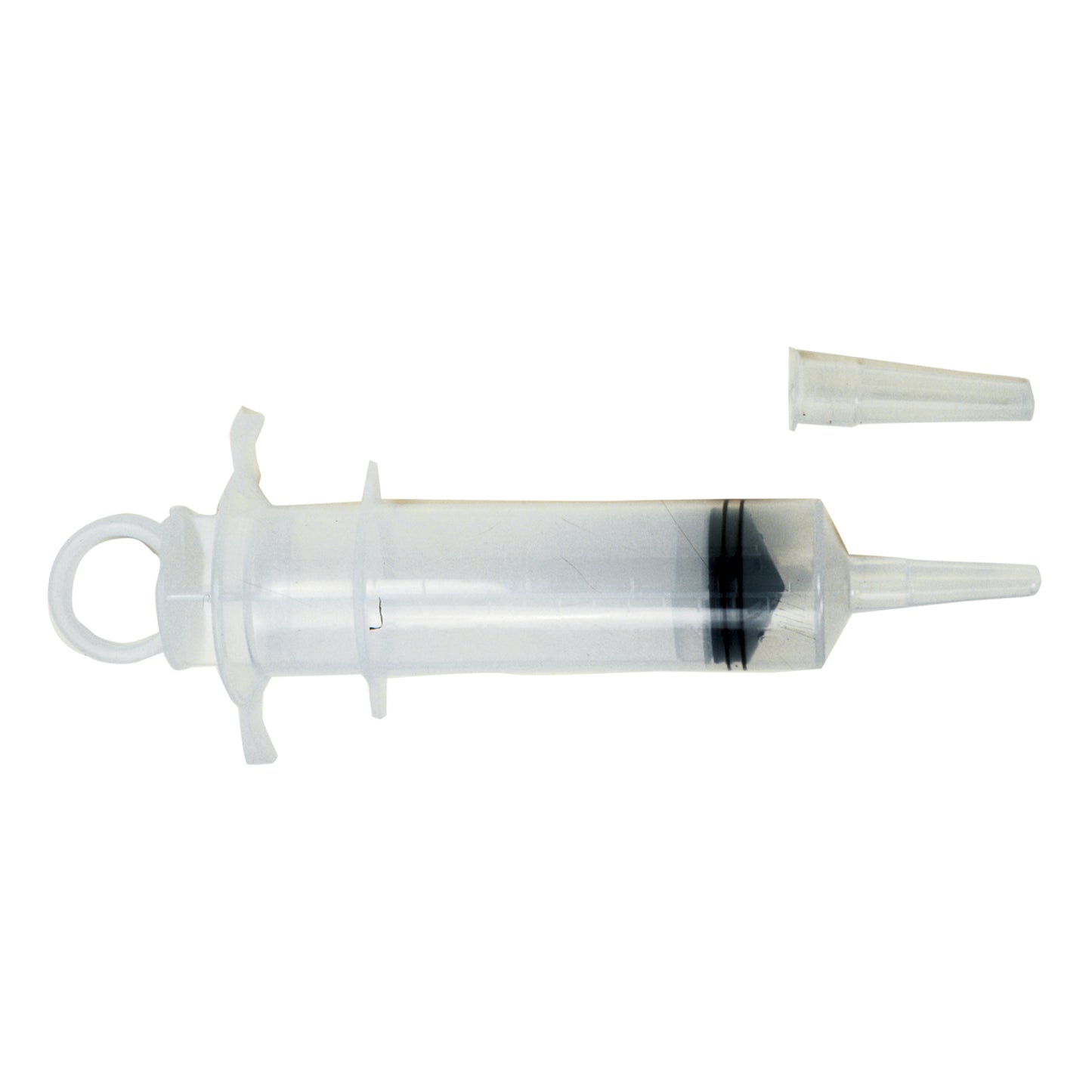 Irrigation Syringe, 60cc, Thumb Control Ring, Catheter Tip with Tip Protector, Sterile, Packaged in Poly Pouch, 50/cs (70 cs/plt)