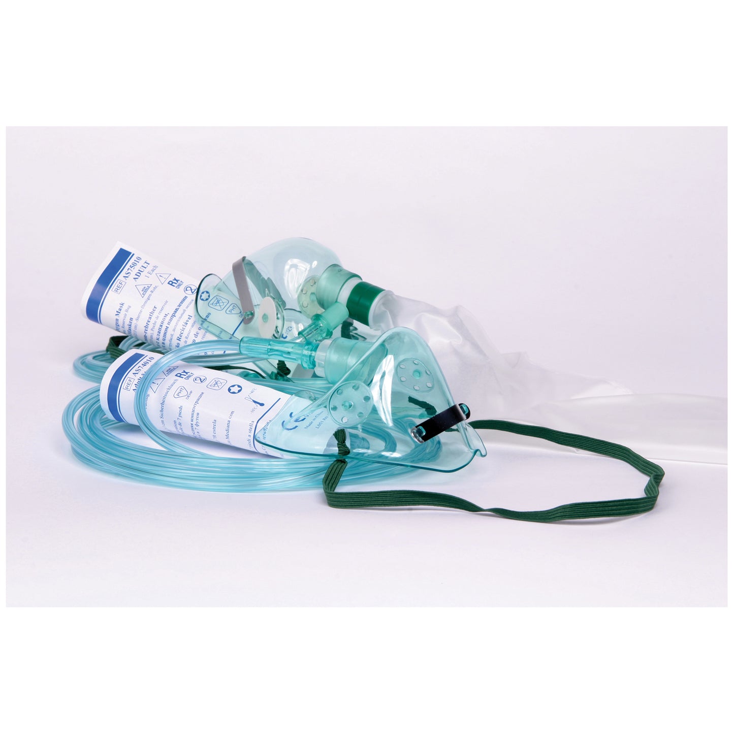 Oxygen Mask, Non-Rebreather, Adult with 7 ft Tubing, Reservoir Bag, 50/cs