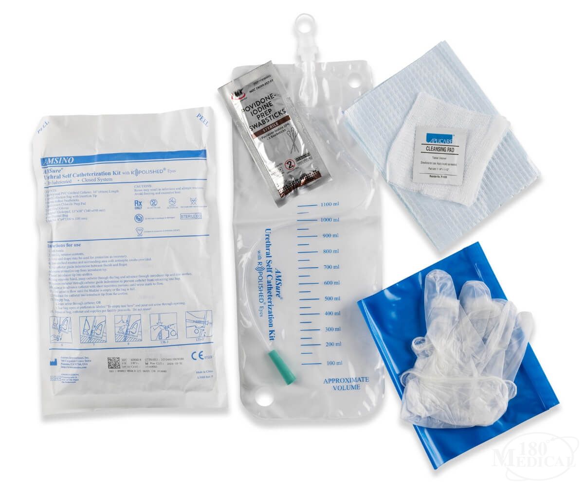 Self-Catheter System, 14FR, PE Bag, Packed in Tyvek/ Poly Pouch, Sterile, Latex Free (LF), 50/cs