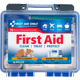 Everyday First Aid Kit, 76 Pieces, Plastic Case (DROP SHIP ONLY - $150 Minimum Order)