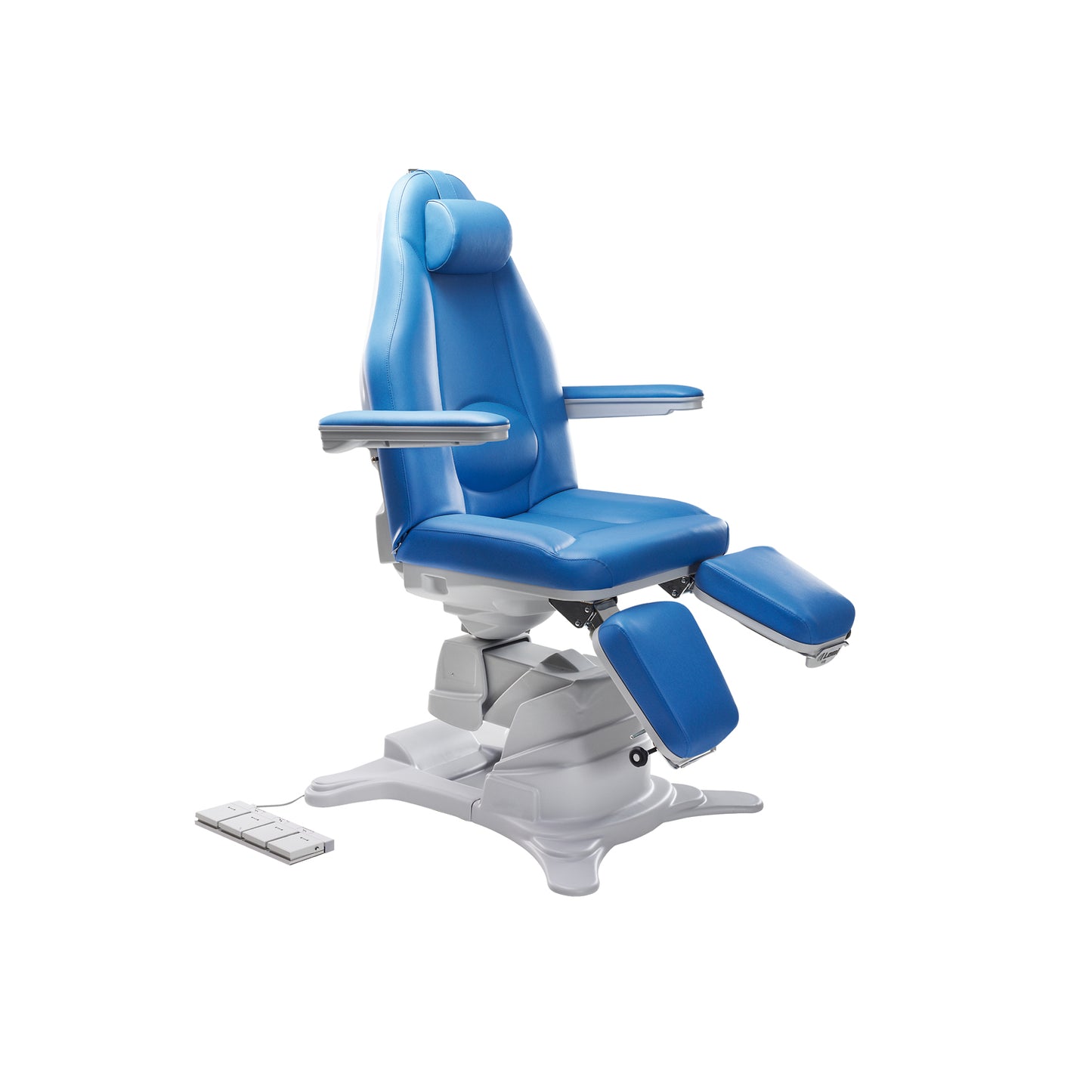 Milano P20 Podiatry power procedure chair. 180 degree rotation, split legs. NEW with 2 year warranty. Available in several upholstery colors.