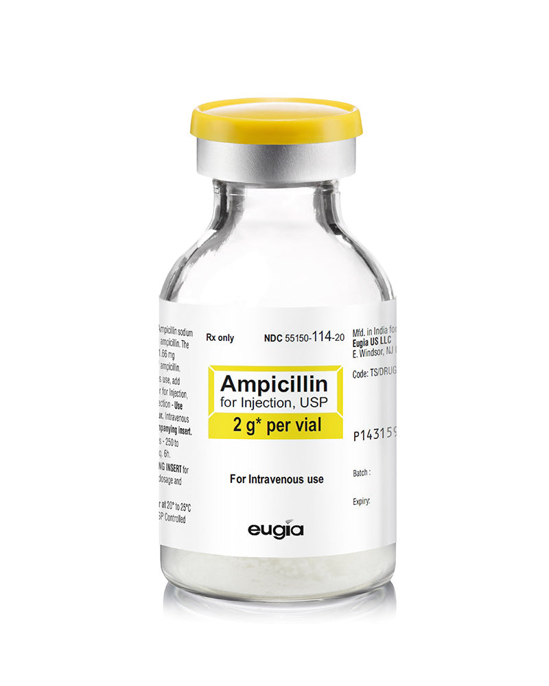 Ampicillin for Injection, 2g, 10 vials/pk (Rx) (US Only, Excluding IN and ND) (Product is Non-Returnable)