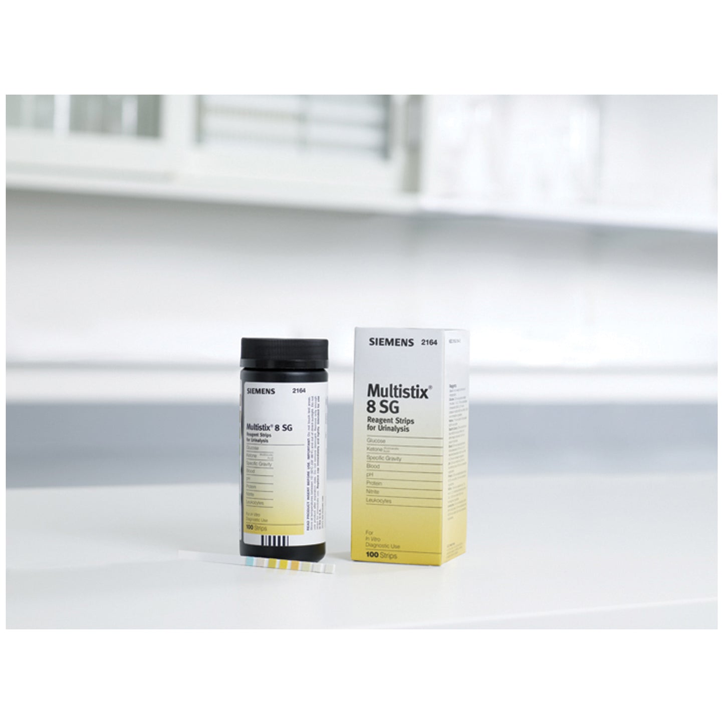 Multistix 8 SG Reagent Strips, CLIA Waived, 100/btl, 24 btl/cs (10337913) (Item is Non-Returnable) (US Only)