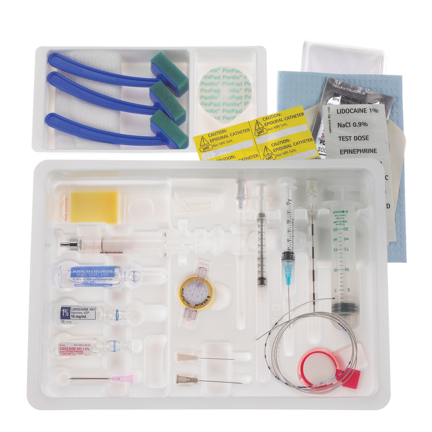 Continuous Epidural Tray, 17G x 3_" Winged Tuohy Needle & 19G Springwood Open Tip Catheter (Rx) (Item is Non-Returnable), 10/cs (Continental US+HI Only, Excluding IN and ND)