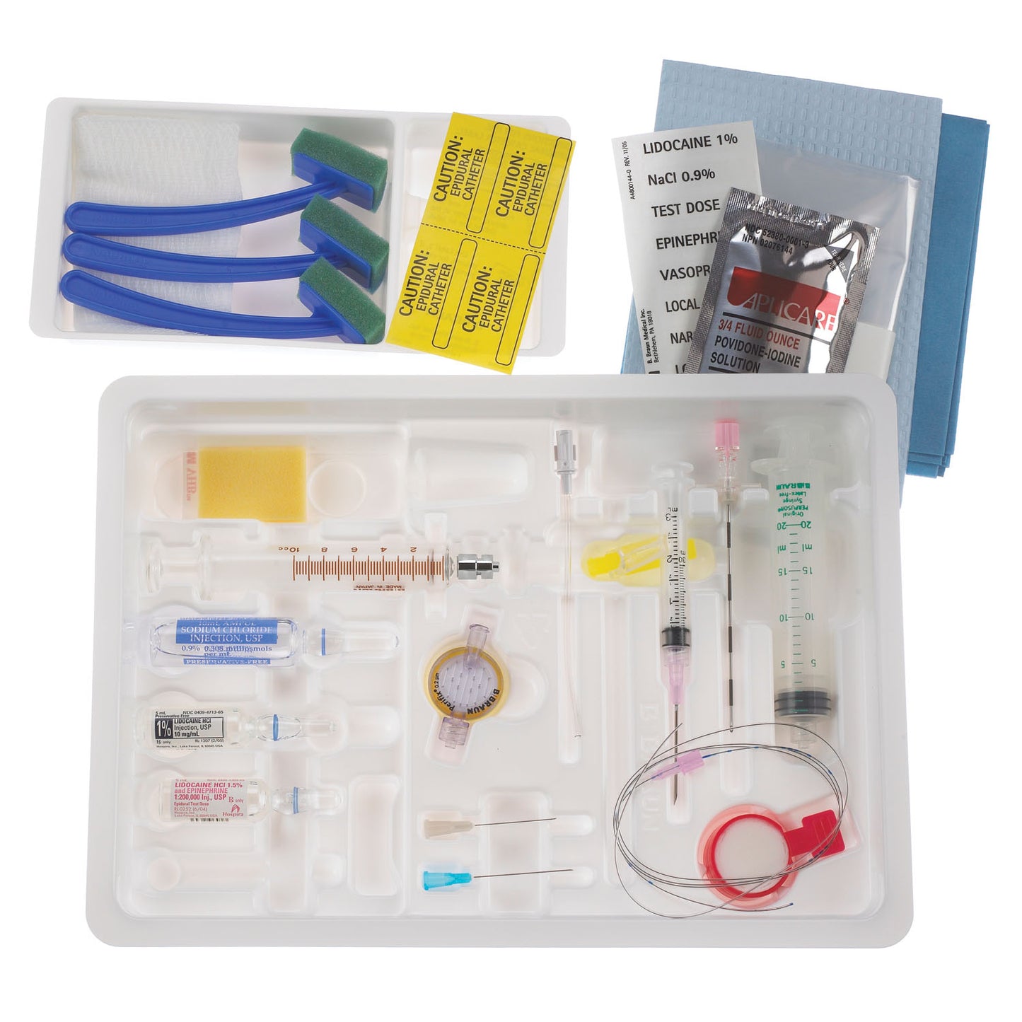 Continuous Epidural Tray, 18G x 3_" Tuohy Needle, 20G Closed Tip Catheter & 10cc Luer Lock Glass Syringe (Rx) (Item is Non-Returnable), 10/cs (Continental US+HI Only, Excluding IN and ND)