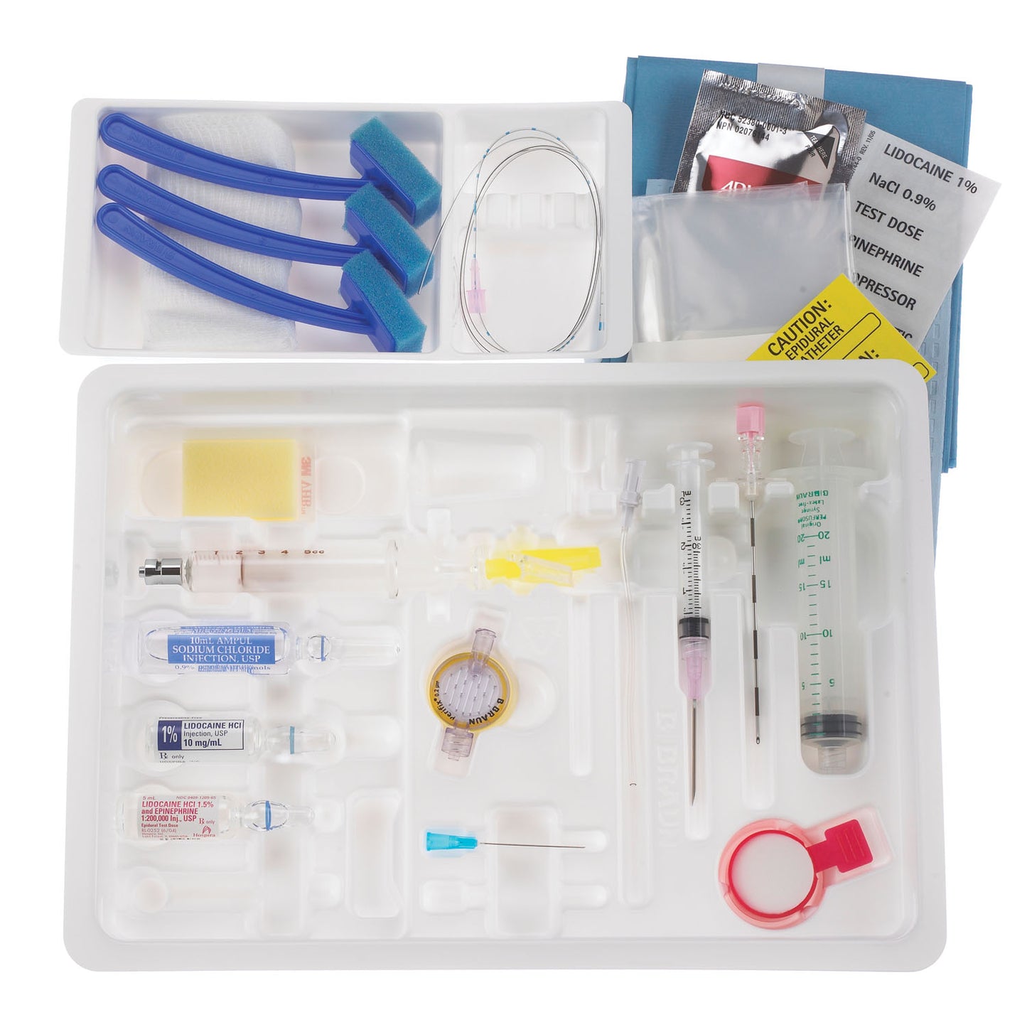 Continuous Epidural Tray, 18G x 3_" Tuohy Needle & 20G Closed Tip Catheter (Rx) (Item is Non-Returnable), 10/cs (35 cs/plt) (Continental US+HI Only, Excluding IN and ND)