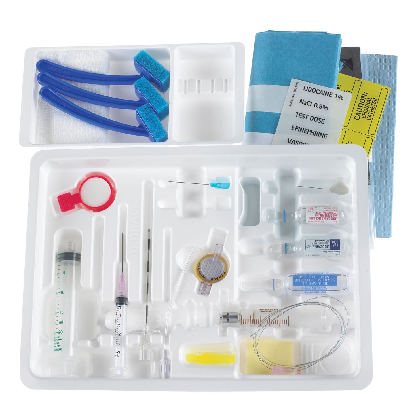 Continuous Epidural Tray, 17G x 3_" Tuohy Needle & 20G Closed Tip Catheter (Rx) (Item is Non-Returnable), 10/cs (Continental US+HI Only, Excluding IN and ND)