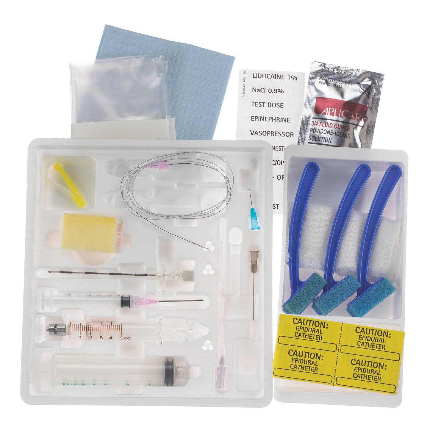 Basic Continuous Epidural Tray, 17G x 3_" Tuohy Needle & 20G Closed Tip Catheter (Rx) (Item is Non-Returnable), 10/cs (Continental US+HI Only, Excluding IN and ND)